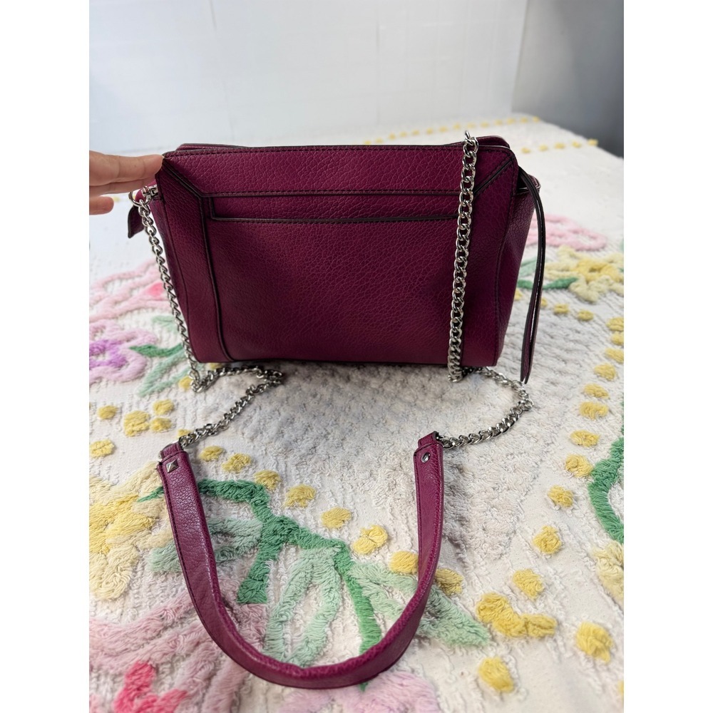 ana A New Approach Magenta Purple Pebbled Faux Leather Crossbody Chain Bag - Picture 4 of 10